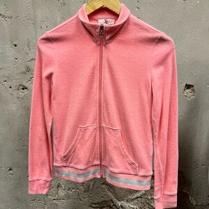 Juicy Couture Y2K Light Pink Silver Stripe Full Zip Track Jacket Small S Paris